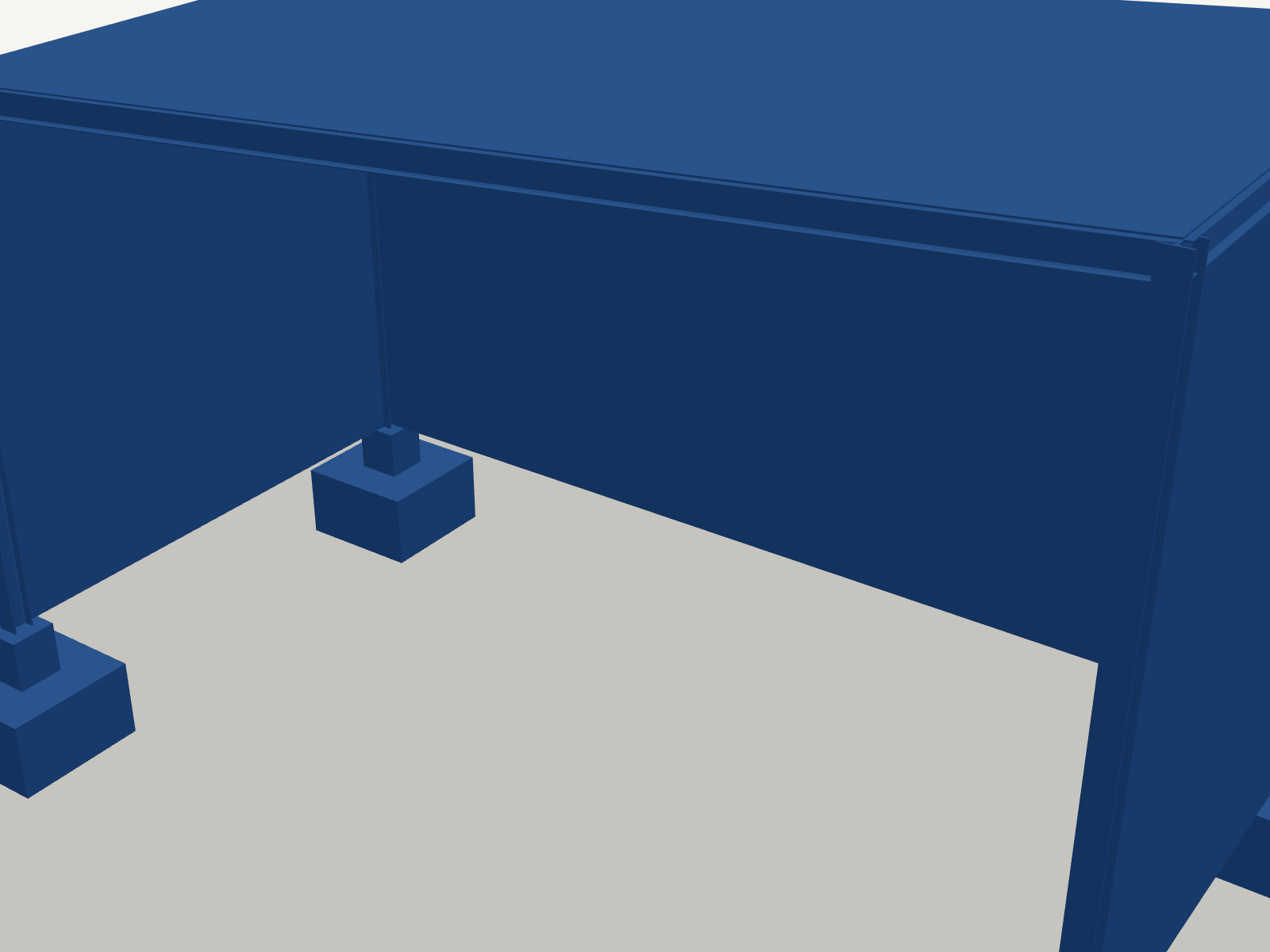 3D render of an 8 × 4 m steel shelter with mono-pitch roof